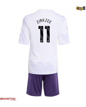 Manchester United Joshua Zirkzee #11 Echipament de Fotbal Replică 2025-26 Copii Deplasare (+ Șorturi)